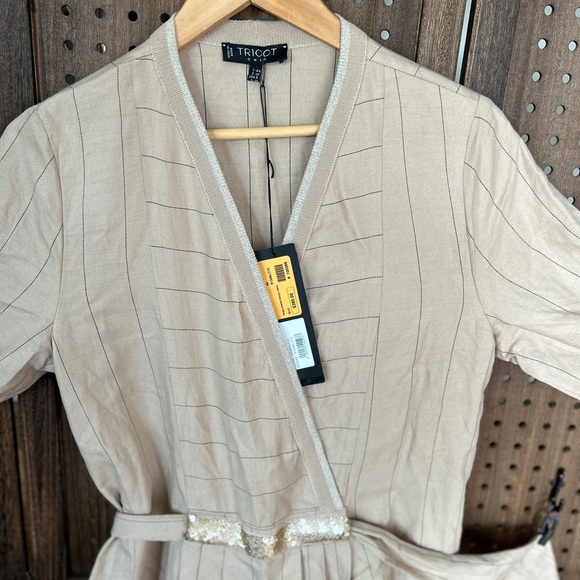 Size 10 Beige dress with gold details made in Italy - Picture 5 of 16